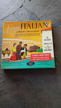 4 disc Vinyl Record set Living Italian Language Course Sealed New Vintage