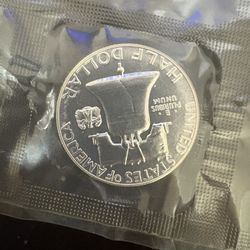 1961 Franklin Silver Half Dollar Gem BU Cellophane Mint Wrapped 