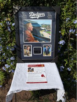 Vince Scully signed Dodger