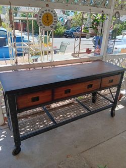 Industrial workbench buffet style heavy duty work table $485 OBO