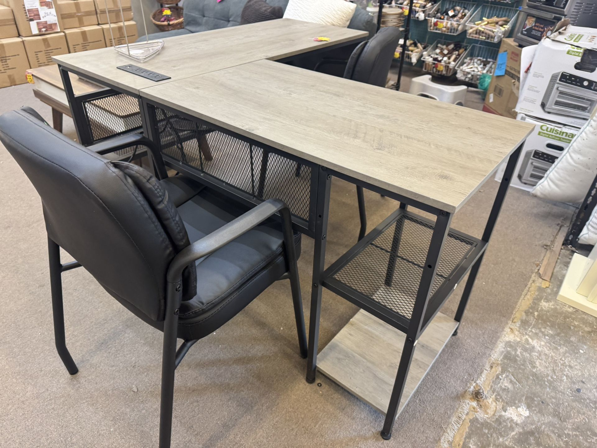 L Desk New Fully Assembled $159.99 Chairs $30 Each