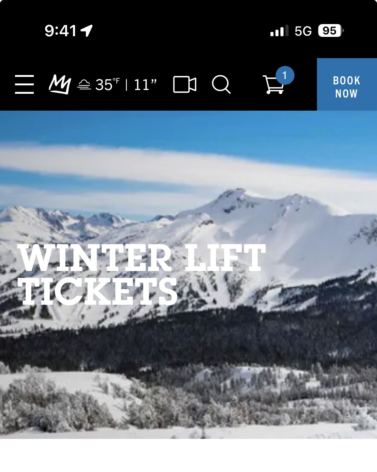 Mammoth Mountain Lift Tickets Adult 1-Day Lift Ticket $200