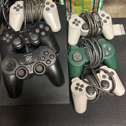 2 Ps2 Consoles 6 Controllers
