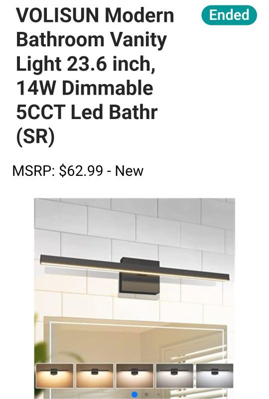 VOLISUN Modern Bathroom Vanity Light 23.6 inch, 14W Dimmable 5CCT