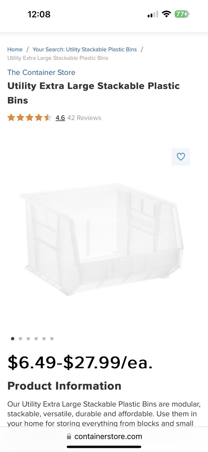 Utility Plastic Bins MOVING OUT OF STATE EVERYTHING MUST GO