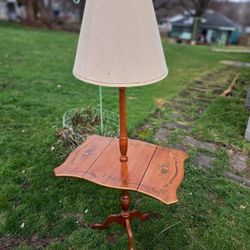Vintage  Stenciled Drop Leaf Table Lamp