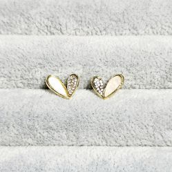 Sapphire & Pearl Heart Earrings