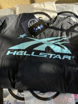 Hellstar Classic Gel Tee ‘Black/Light Blue’