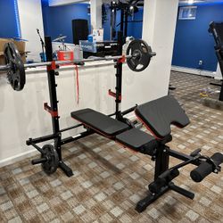 Folding Weight Bench With Rack
