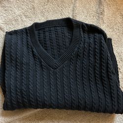 Navy Blue V-Neck Sweater