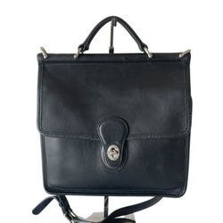 VTG Coach Crossbody Shoulder Bag 9927 Willis Black Leather Brass