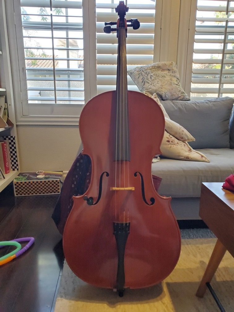 Full Size Cello + Wooden Cello Stand
