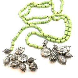 Natural Green Stone Belt/ Necklace
