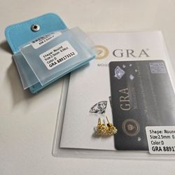 925 silver gold plated moissanite earrings