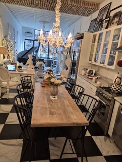 A Beautiful Dining Room. 6 Chairs. 72" Farm Table