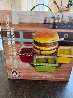 Chef's Counter Ceramic Cheeseburger Condiment Server