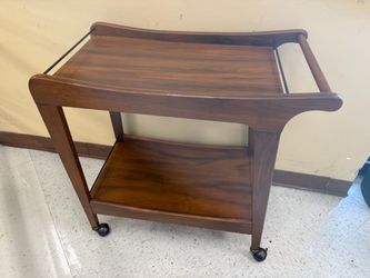 World Market Walnut Mid Century Style Bar Cart