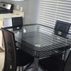 Glass Dining Room Table With 4 Chairs