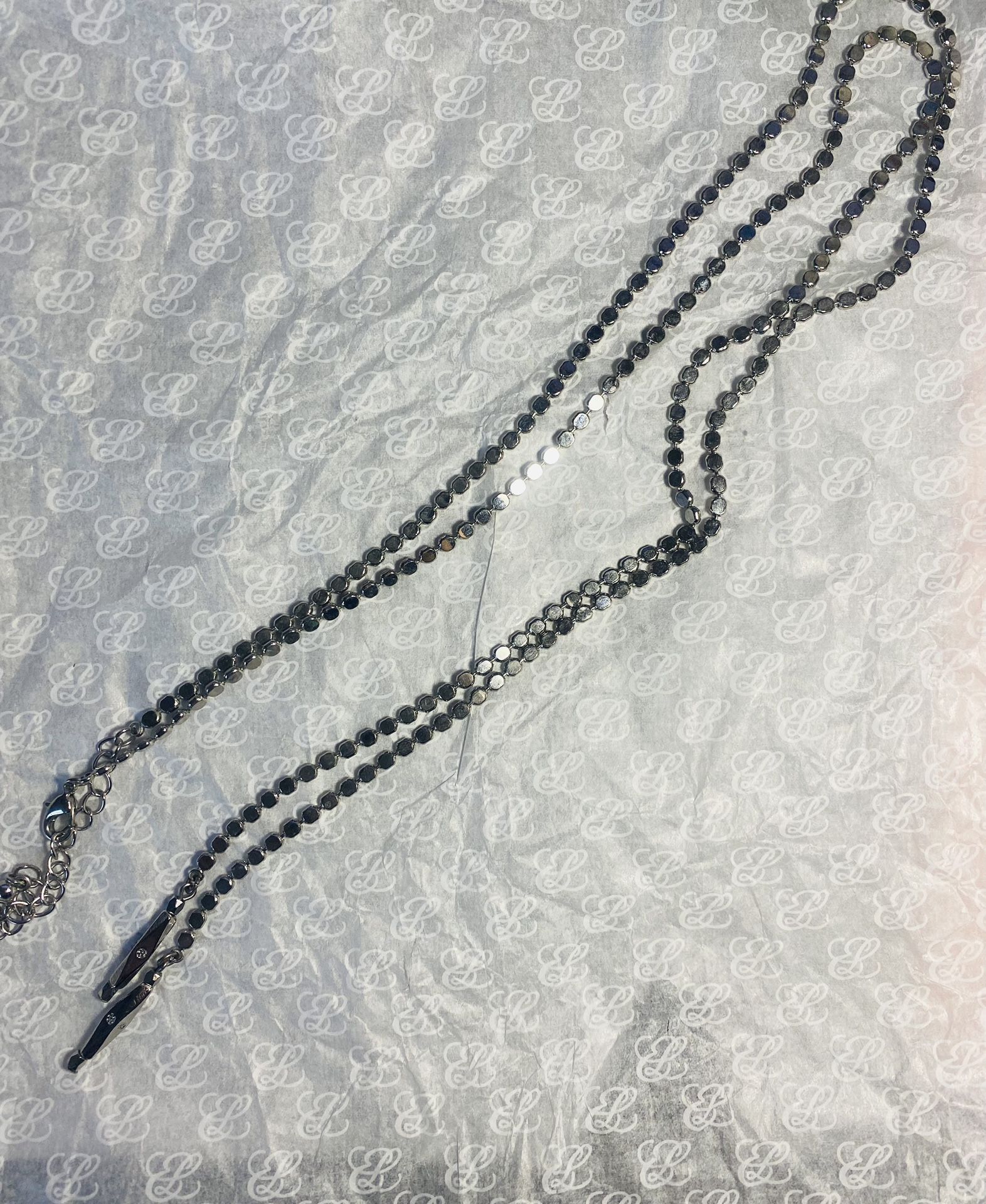 Long Pendant Necklace Silver