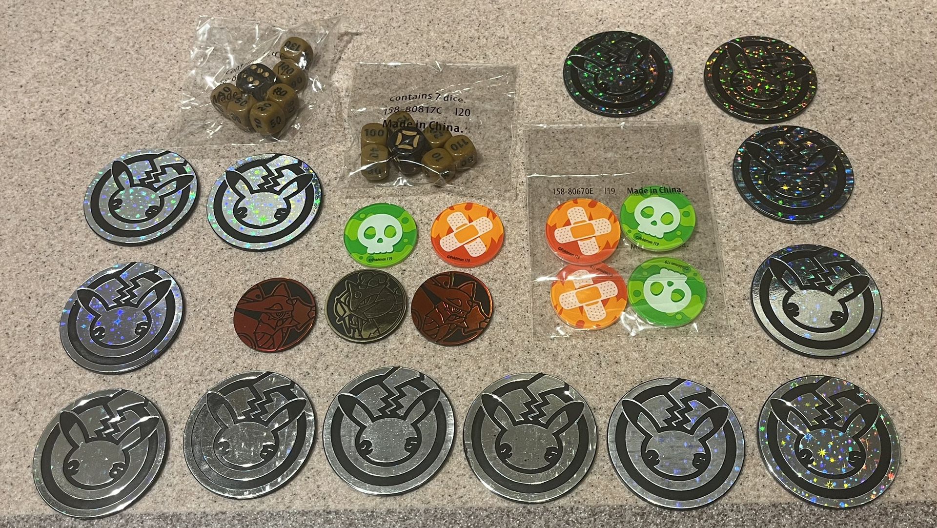 (READ DESCRIPTION) Pokémon Coin Lot With Dice 