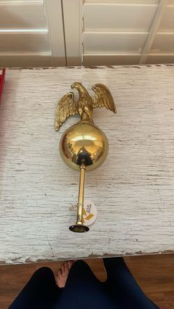 Brass Eagle and Ball Poll Finial Topper
