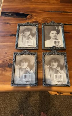 4 Pewter Picture Frames 3 1/2” by 5”
