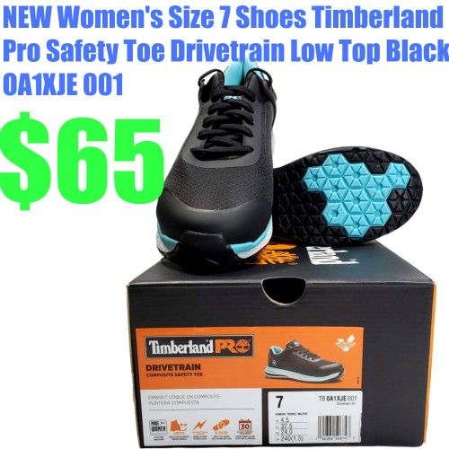 Timberland PRO Womens 7 M Work Shoe Safety Drivetrain Comp Toe Black TB0A1XJE001