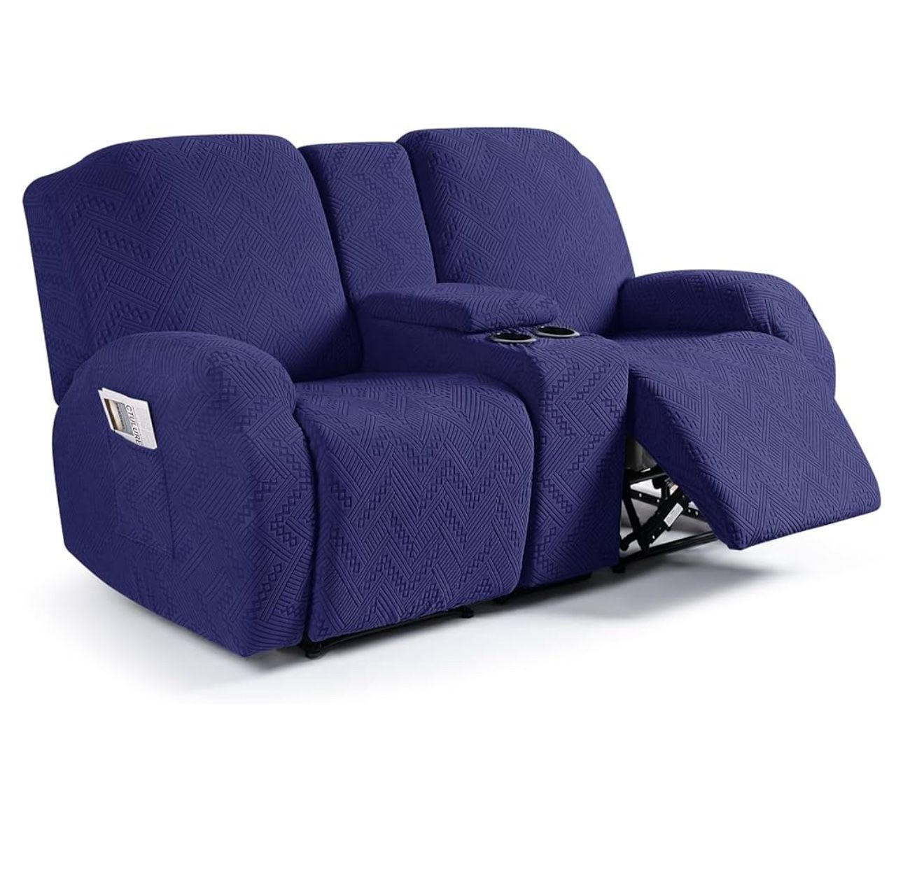 Ruaozz Stretch Loveseat Recliner Covers with Console 4-Pieces Recliner Sofa Covers with Pockets Jacq