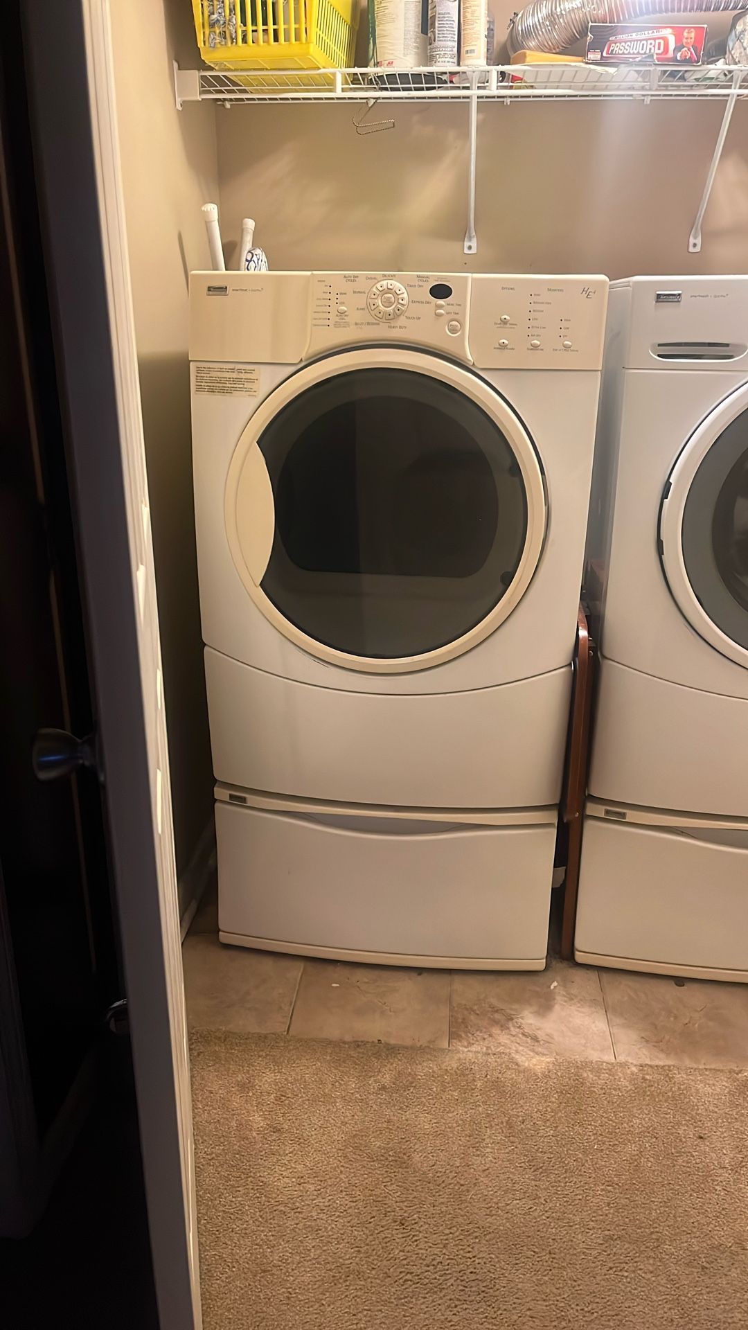 Whirlpool washer and dryer dryer works great washing machine needs seal cream and color