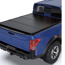 PENSUN 5FT Hard 3-Fold Truck Bed Cover W/LED Fit For 2005-2025 Nissan Frontier 400LB, Black Aluminum Tonneau Cover