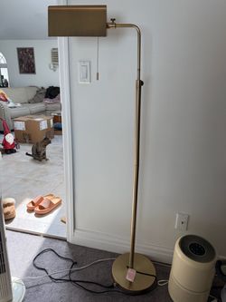 Brass Pharmacy Floor Lamp with Pull Chain