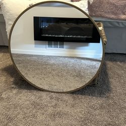 28” Round Brass Mirror-New Condition!