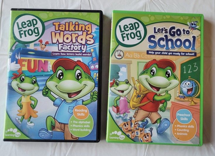 LeapFrog's Talking Words Factory & Let's Go To School DVDs