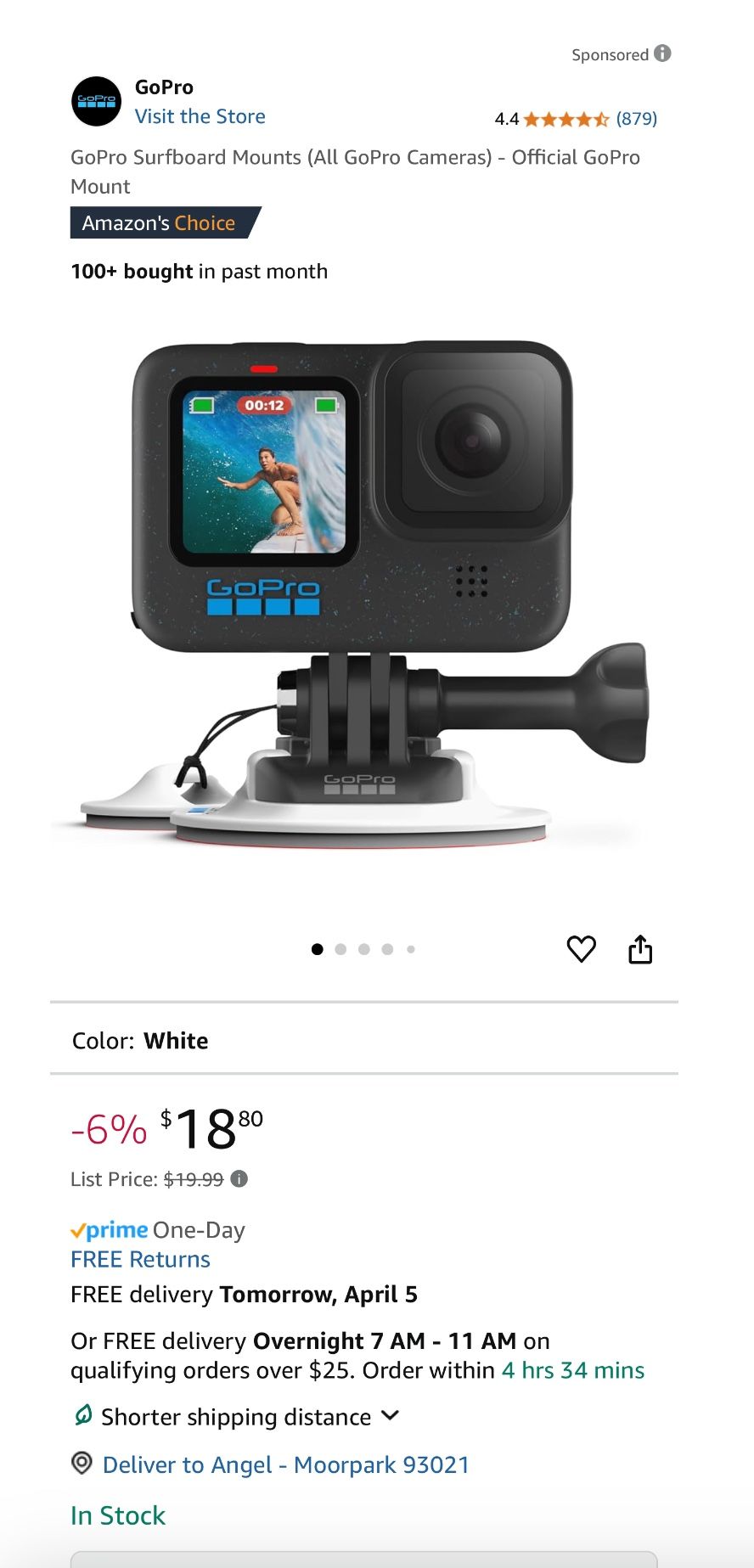 GoPro Surfboard Mounts (All GoPro Cameras) - Official GoPro Mount