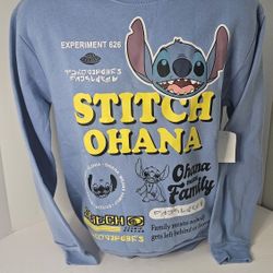 Womens Small(3-5) Disney Stitch Ohana Sweatshirt 