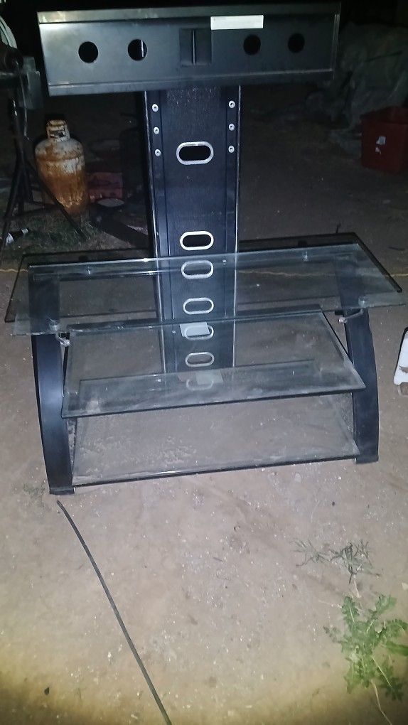 TV Stand With Glass Shelves