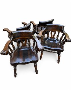 Bennington Vermont Captain’s Chairs – Set of 4 Solid Wood Chairs