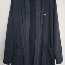 Lacoste Hooded Black Robe – Men’s Size Large – Lounge/Comfort Wear