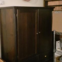 Sturdy Antique Wooden Armoire