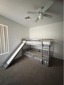 bunk bed twin over twin with slide
