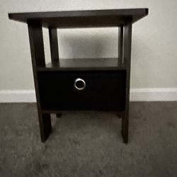 NEW FURINNO END TABLE BEDROOM NIGHT STAND W/BIN DRAWER