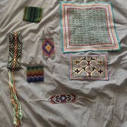 Indigenous Bracelets, Tapestries, And Headband 