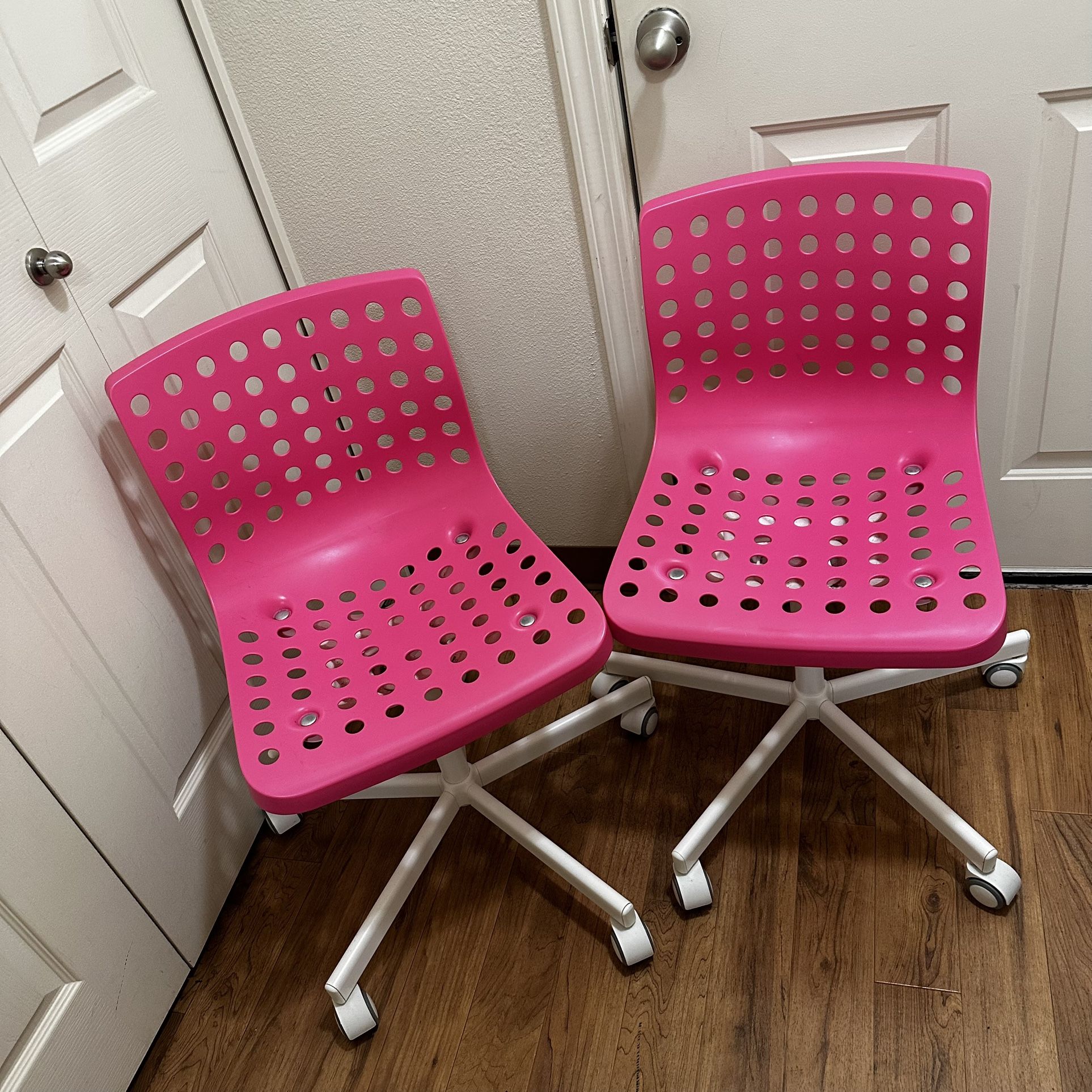 Pink IKEA Skalberg Swivel Chairs