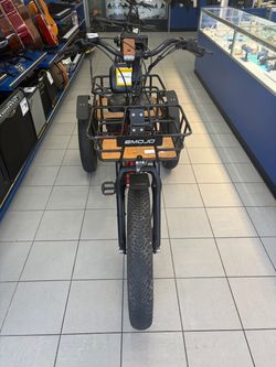 Emojo Bison Pro Folding Fat Tire Electric Trike / Cargo E-Bike (Red)