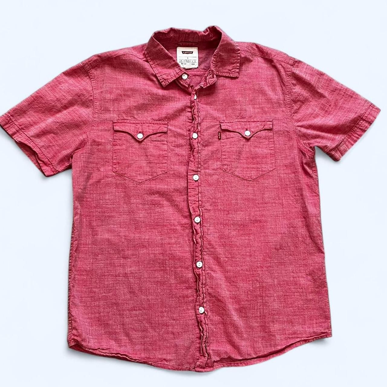 Levi's Men’s Small Red Short Sleeve Casual Button Up Shirt