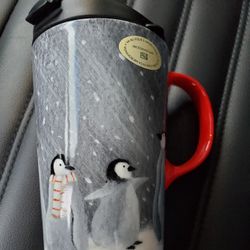 Cypress  Penguin Coffee Mug With Lid New