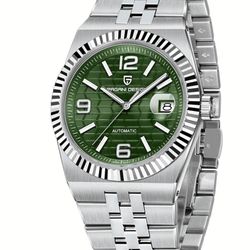 Pagani Design Silver bracelet with Green dial Automatic Mens watch
