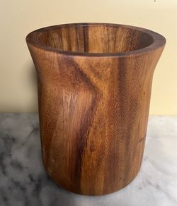Crate and Barrel Wood Utensil Holder
