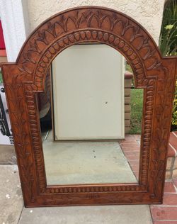 Large Wood Carved Mirror