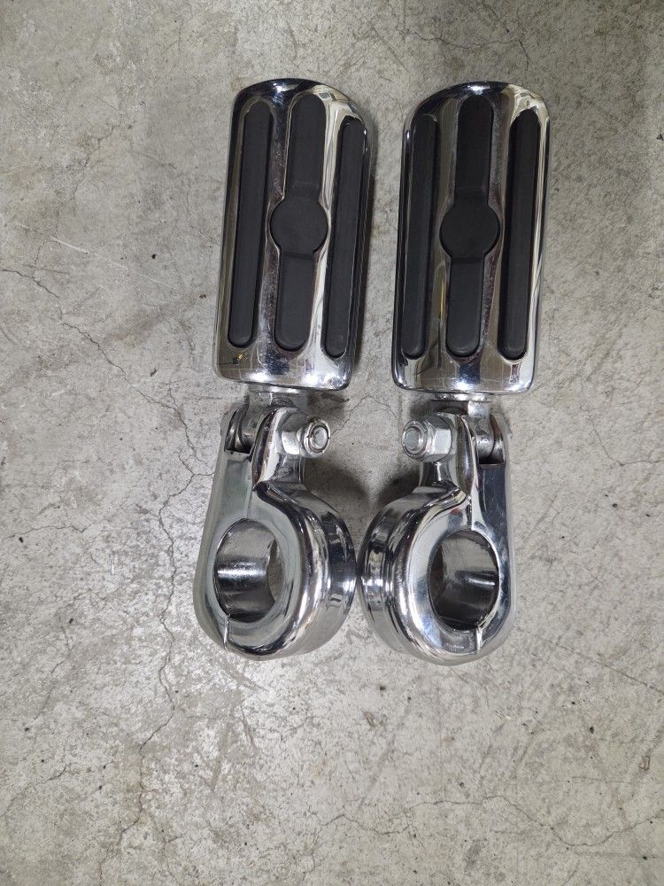 Highway Footpegs, Adjustable Footrest Mounting P-Clamps Compatible with Harley Sportster Touring